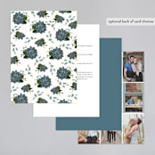 "Echeveria" - Wedding Invitations in Prussian Blue by Susan Moyal - Back of Card