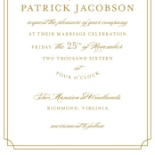 "Luxe Border" - Wedding Invitations in Gold by Sarah Brown - Close-Up