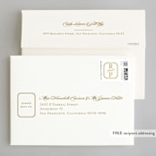 "Luxe Border" - Wedding Invitations in Gold by Sarah Brown - FREE Recipient Addressing