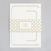 "Luxe Border" - Wedding Invitations in Gold by Sarah Brown - Assembled