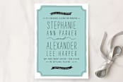 "Vie en Rose" - Wedding Invitations in Mint by Bleu Collar Paperie - Front