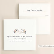 "Wildflower Crest" - Wedding Invitations in Navy by Alethea and Ruth - FREE Recipient Addressing