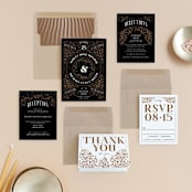 "Grand Natura" - Wedding Invitations in Noir by GeekInk Design - Invitation Suite