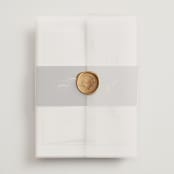 "Vow" - Wedding Invitations in Tuxedo by Leah Bisch - Assembled with Vellum Wrap and Wax Seal