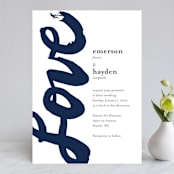 "Brushed Love" - Wedding Invitations in Night Navy by Lisa Guerrero - Front