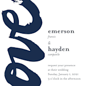 "Brushed Love" - Wedding Invitations in Night Navy by Lisa Guerrero - Close-Up