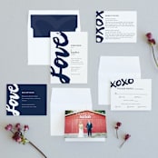 "Brushed Love" - Wedding Invitations in Night Navy by Lisa Guerrero - Invitation Suite