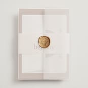 "Private Affair" - Wedding Invitations in Cinnamon by Nazia Hyder - Assembled with Vellum Wrap and Wax Seal