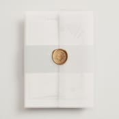 "Gilded Woodland" - Wedding Invitations in Fern by Kristie Kern - Assembled with Vellum Wrap and Wax Seal