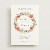 "New Blossoms" - Wedding Invitations in Peach by Olivia Raufman - Front