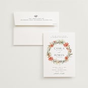 "New Blossoms" - Wedding Invitations in Peach by Olivia Raufman - Invitation with Envelope