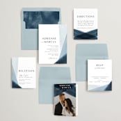 "Trio" - Wedding Invitations in Ocean by Erin L. Wilson - Invitation Suite