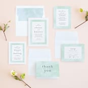 "Caliza" - Wedding Invitations in Seafoam by Lauren Chism - Invitation Suite