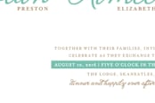 "Raising the Bar" - Wedding Invitations in Turquoise by R studio - Detail