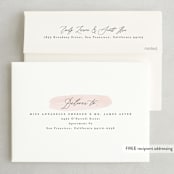 "Softly Layered" - Wedding Invitations in Blush by Everett Paper Goods - FREE Recipient Addressing