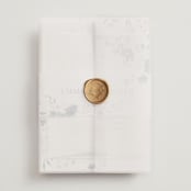 "Violet Cascade" - Wedding Invitations in Violet by Nicoletta Savod - Assembled with Vellum Wrap and Wax Seal