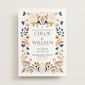 "modern folk" - Wedding Invitations in Blush by GeekInk Design - Front