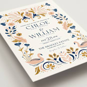 "modern folk" - Wedding Invitations in Blush by GeekInk Design - Detail