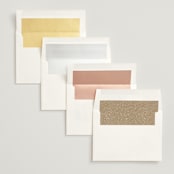 "Left Stack" - Wedding Invitations in Vanilla by Alethea and Ruth - Envelope Liner Options