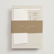 "Left Stack" - Wedding Invitations in Vanilla by Alethea and Ruth - Assembled with Belly Band