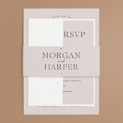 "Coco" - Wedding Invitations in Linen by Carly Reed Walker - Assembled with Belly Band
