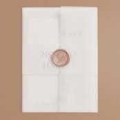 "Coco" - Wedding Invitations in Linen by Carly Reed Walker - Assembled with Vellum Wrap and Wax Seal