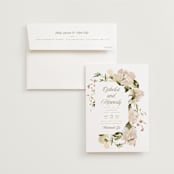 "Felicity" - Wedding Invitations in Pearl by Leah Bisch - Invitation with Envelope