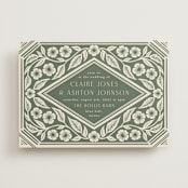 "Floral Diamond" - Wedding Invitations in Eucalyptus by Katharine Watson - Front