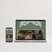 "Floral Diamond" - Wedding Invitations in Eucalyptus by Katharine Watson - FREE Wedding Website