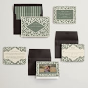 "Floral Diamond" - Wedding Invitations in Eucalyptus by Katharine Watson - Invitation Suite