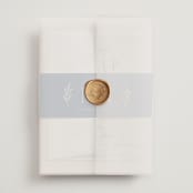 "Arched Monogram" - Wedding Invitations in Ecru by Erica Krystek - Assembled with Vellum Wrap and Wax Seal