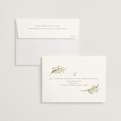 "delicate buds" - Wedding Invitations in Olive by Jennifer Wick - FREE Recipient Addressing