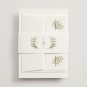 "delicate buds" - Wedding Invitations in Olive by Jennifer Wick - Assembled with Belly Band