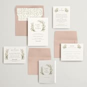 "delicate buds" - Wedding Invitations in Olive by Jennifer Wick - Invitation Suite