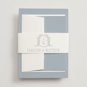 "Hartford" - Wedding Invitations in Powder by Erin L. Wilson - Assembled with Belly Band