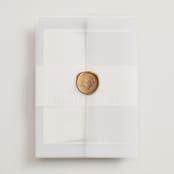 "Hartford" - Wedding Invitations in Powder by Erin L. Wilson - Assembled with Vellum Wrap and Wax Seal