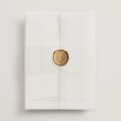 "Conley" - Wedding Invitations in Leaf by Kristie Kern - Assembled with Vellum Wrap and Wax Seal
