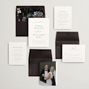 "Glide" - Wedding Invitations in Dusty Blue by Jennifer Postorino - Invitation Suite