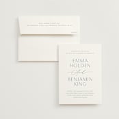"Glide" - Wedding Invitations in Dusty Blue by Jennifer Postorino - Invitation with Envelope