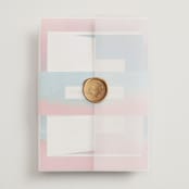 "At Dusk" - Wedding Invitations in Sunset by Sumak Studio - Assembled with Vellum Wrap and Wax Seal