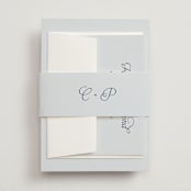 "Modernne" - Wedding Invitations in Powder by Carolyn MacLaren - Assembled with Belly Band