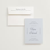 "Modernne" - Wedding Invitations in Powder by Carolyn MacLaren - Invitation with Envelope