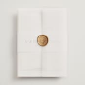 "Classic Chic" - Wedding Invitations in Pearl by Shirley Lin Schneider - Assembled with Vellum Wrap and Wax Seal