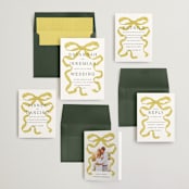 "Antique Ribbon" - Wedding Invitations in Citrine by Olivia Kanaley Inman - Invitation Suite