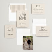 "Riviera" - Wedding Invitations in Linen by Kelly Schmidt - Invitation Suite