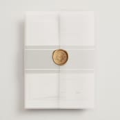 "Boulevard" - Wedding Invitations in Moss by Megan Davis - Assembled with Vellum Wrap and Wax Seal