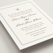 "Dotted Classic" - Wedding Invitations in Hydrangea by Carolyn MacLaren - Detail