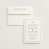 "Dotted Classic" - Wedding Invitations in Hydrangea by Carolyn MacLaren - Invitation with Envelope