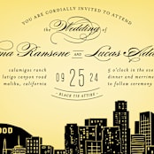 "Big City - Los Angeles" - Wedding Invitations in Lemondrop by Hooray Creative - Close-Up