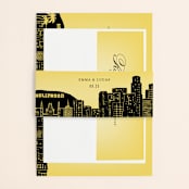 "Big City - Los Angeles" - Wedding Invitations in Lemondrop by Hooray Creative - Assembled